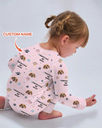 Custom Dogs Photo "Protected By" Bamboo Convertible Zippered Romper