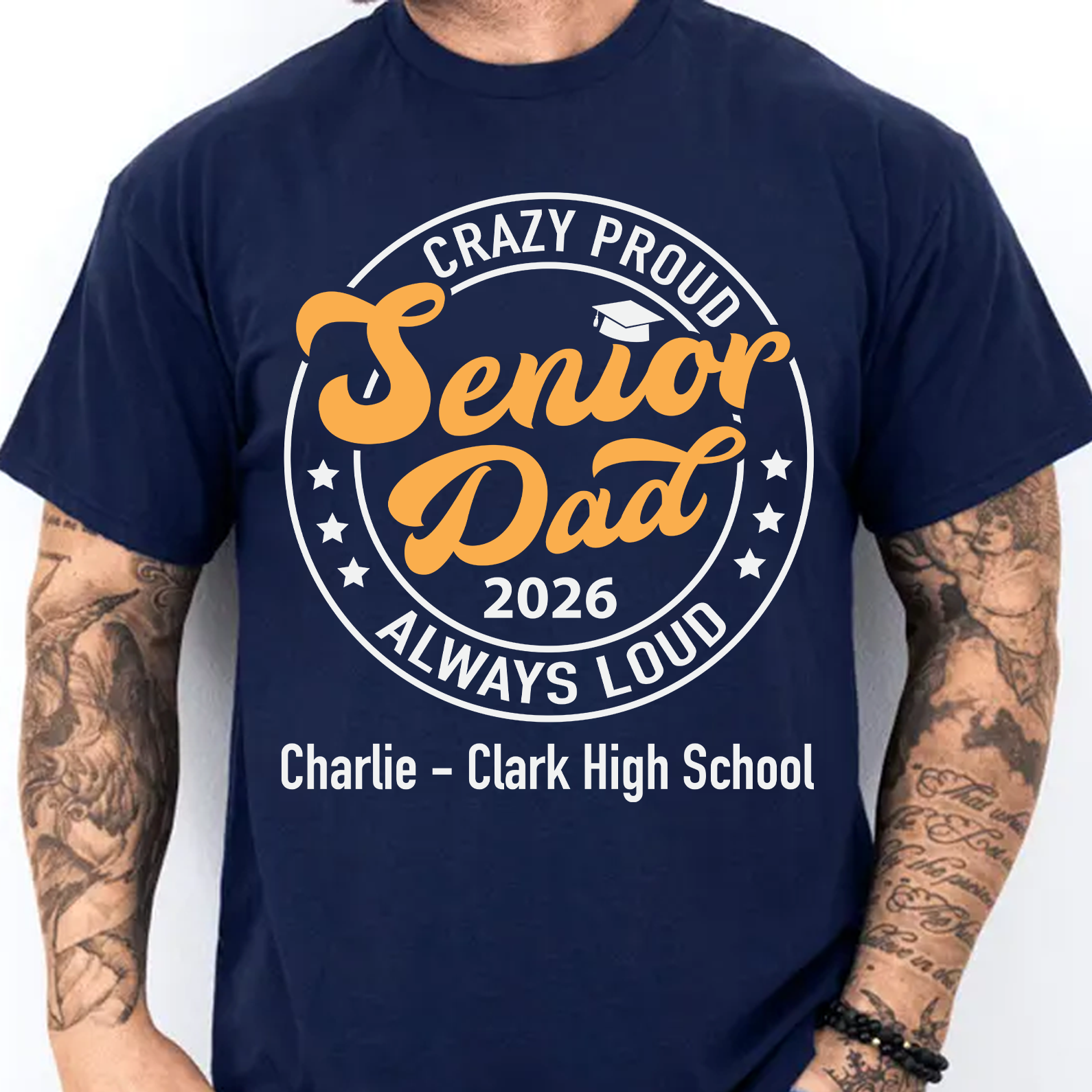 Crazy Proud Senior Mom 2026 - Senior Dad 2026 - Personalized Custom Graduation Shirt C634