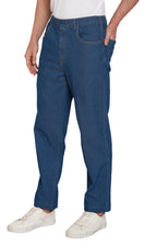 Men's Casual Elastic Waist Denim & Twill Pull on Jeans Pants