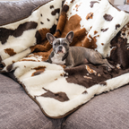 PupProtector™ Waterproof Throw Blanket - Brown Faux Cowhide