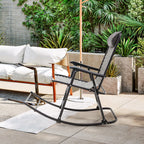 Outdoor Patio Camping Lightweight Folding Rocking Chair with Footrest