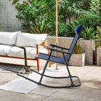 Outdoor Patio Camping Lightweight Folding Rocking Chair with Footrest