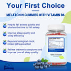 I Love Health Sleep Gummy | Melatonin 6mg + Vitamin B6 6mg Sleep Support Gummies with Natural Blueberry Flavor - Made in cGMP facility