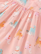 Children's Unicorn Print Flutter Sleeve Dress