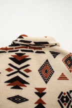 Black Western Aztec Half Zip Plush Sweatshirt