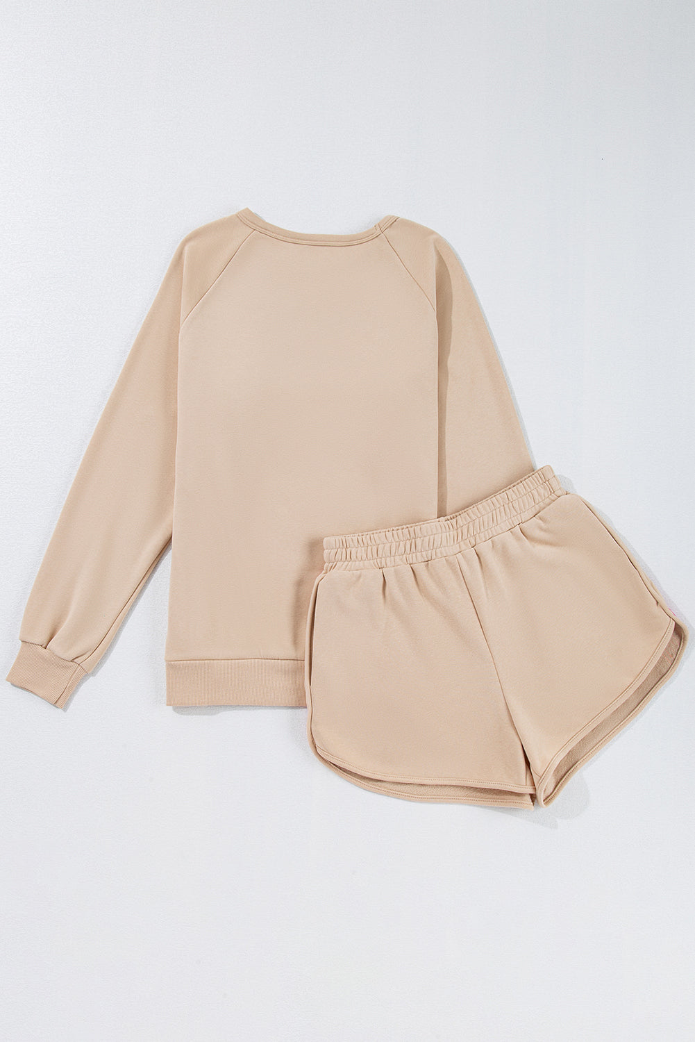 Black Striped Accent Pullover and Shorts Two Piece Casual Set
