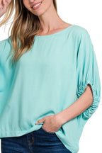 Zenana Woven Oversized Boxy Top
