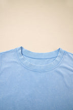 Myosotis 2 Pieces Mineral Wash Cotton Tank Top Lined Split Skirt Set