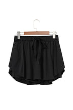 Sky Blue Drawstring High Waist Lined Tennis Skort