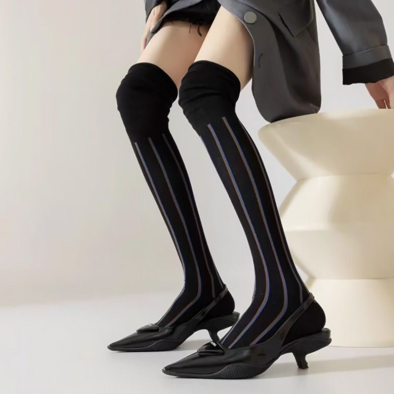 Lady's Colorful Striped Over-the-knee Socks