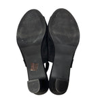 Dream Pairs Womens Size 8 Black Faux Suede Open Toe 3.5" Heel Slingback Shoes