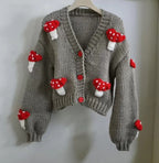 Women’s Mushroom Crochet Short Cardigan