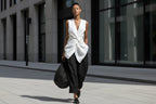 Women's Tie-Front V-Neck Sleeveless Top & Wide-Leg Pants Set