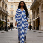 African-Inspired Striped Loose Long Dress | One Size 5 Colors