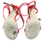 Coutgo Womens Size 8 Red Strappy Gladiator 4" Heel Open Toe Ankle Strap Shoes