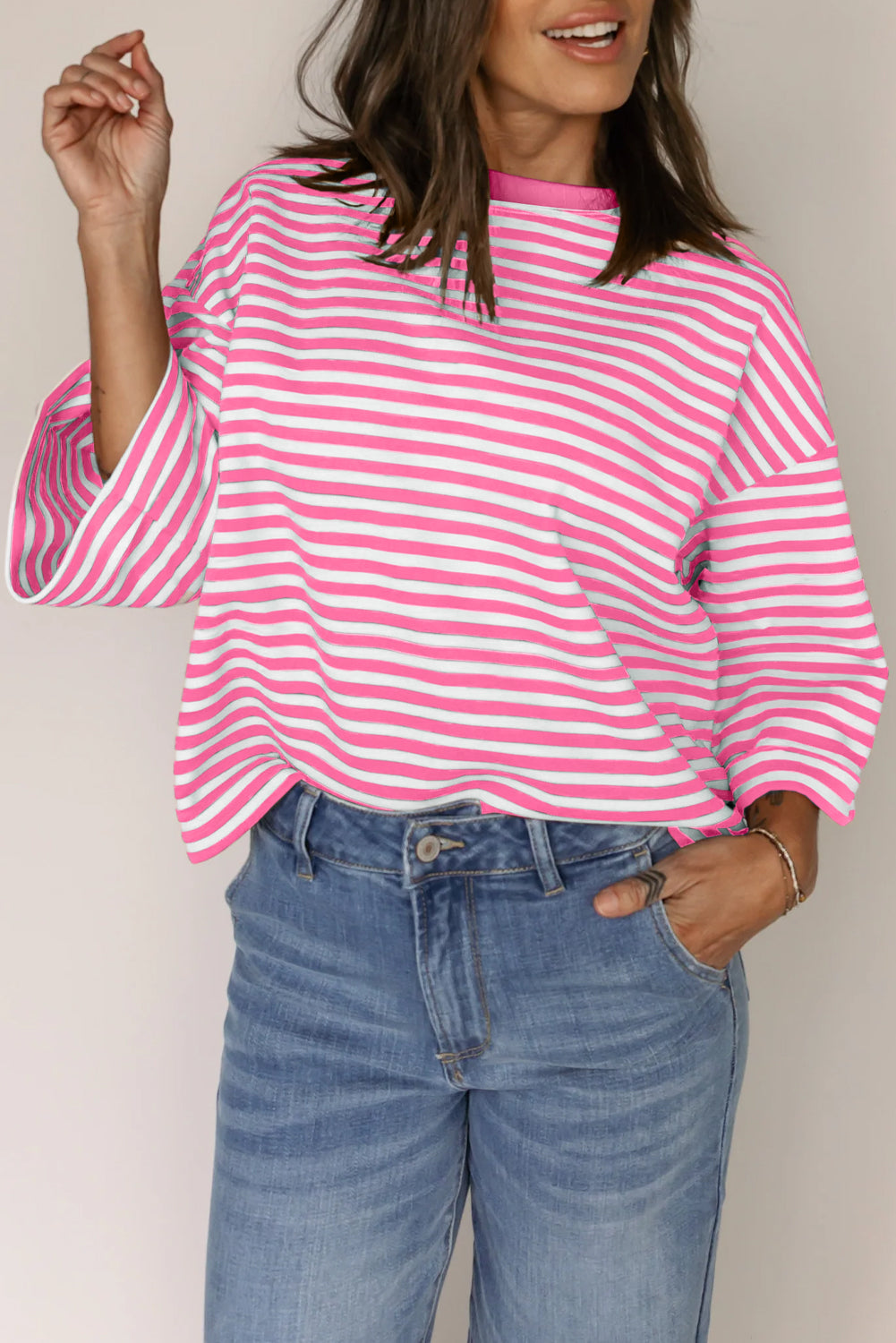 Red Striped Bowknot Backless T-Shirt