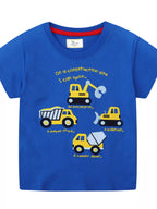 Children's Construction Vehicles Crew Neck T-Shirt