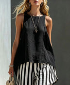 Women's V-Neck Long-Sleeve Loose-Fit Button-Up Shirt