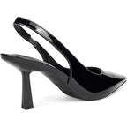 Elisabet Tang Women Size 9 Black 3.25" Heel Closed Pointed Toe Slingback Shoes