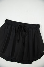 Sky Blue Drawstring High Waist Lined Tennis Skort