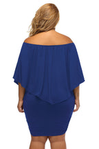 Plus size  Dressing Layered Fiery Red Mini Poncho Dress