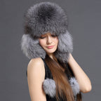 Women’s Korean Fox Fur Lei Feng Hat – Warm Winter Ear Protection Hat