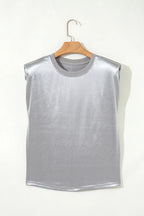 Round Neck Satin Tank Top