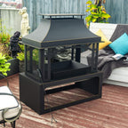 Alora 40-Inch Outdoor Steel Wood-Burning Backyard Fireplace Fire Pit (SAK45758)