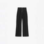 Retro Fashion Versatile Slimming High-waisted Pants With Zip Decoration