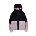 Corduroy Hip-Hop Patchwork Hooded Jacket for Couples
