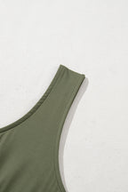Four Leaf Clover Sleeveless Scoop Neck Flared Split Midi Dress