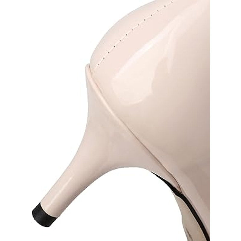 New CosyFever Women Size 7.5W Wide Tan 2.6" Heel Pointed Toe Slide On Pump Shoes