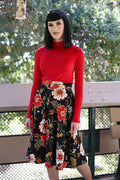 Charlotte Skirt in Black Floral - 4X only