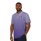 Tee-bone Vibrant Purple-Blue Star Gradient Stylish Unisex Polo Shirt for Golf in All Seasons
