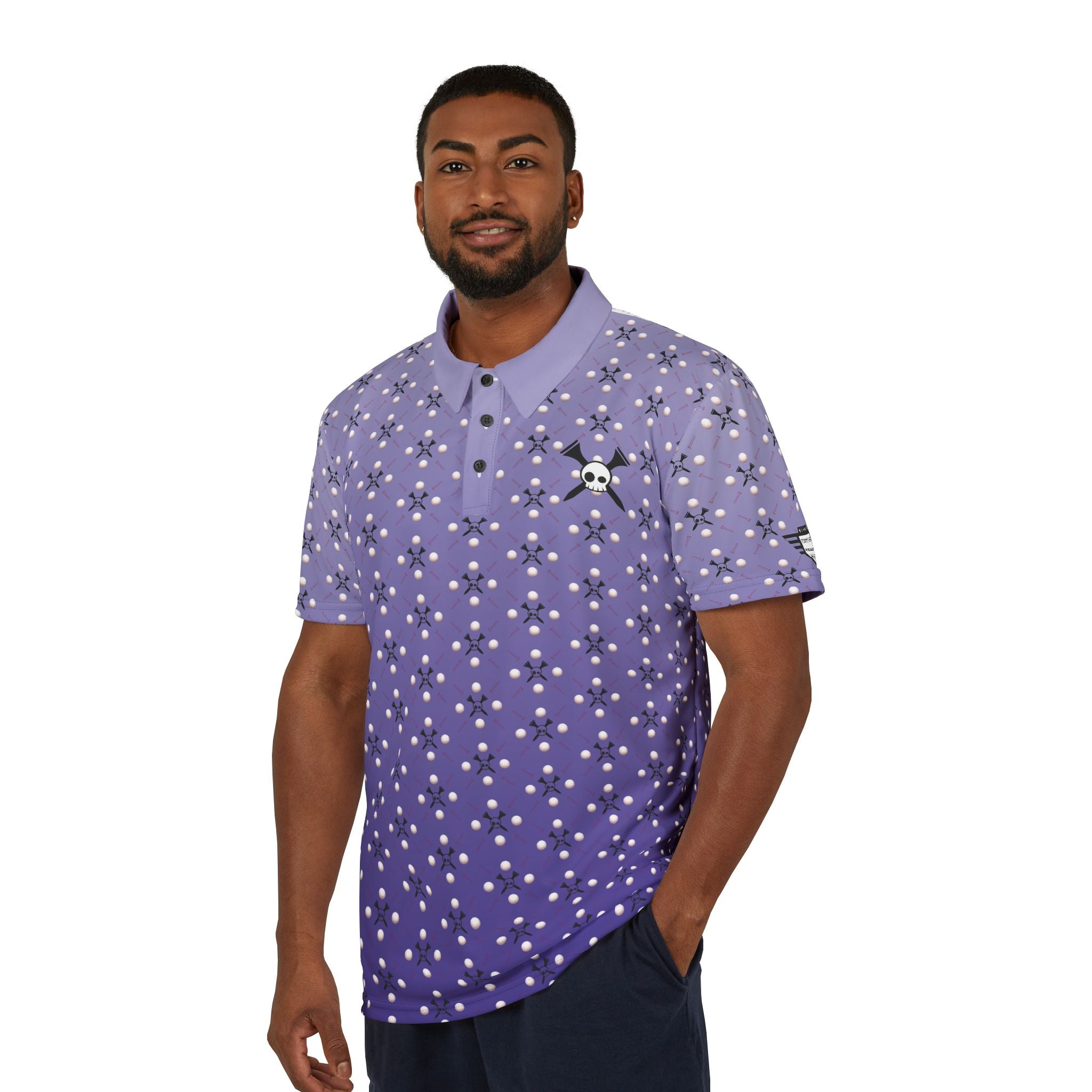 Tee-bone Vibrant Purple-Blue Star Gradient Stylish Unisex Polo Shirt for Golf in All Seasons