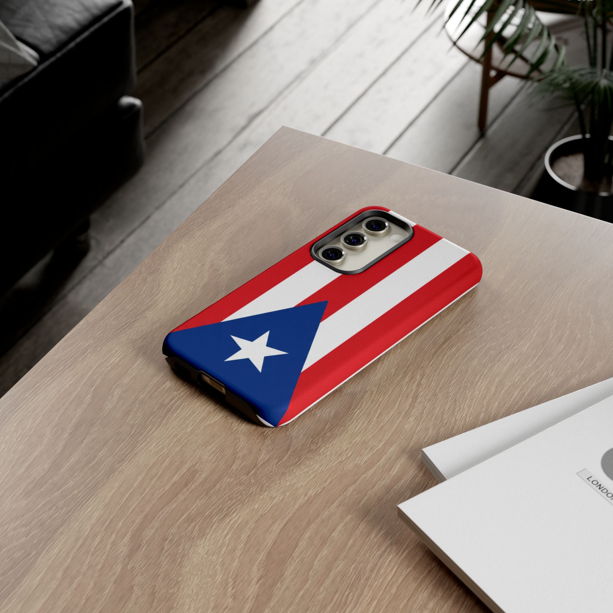 Puerto Rico Flag Tough Phone Case Patriotic Red & White Stripe Design