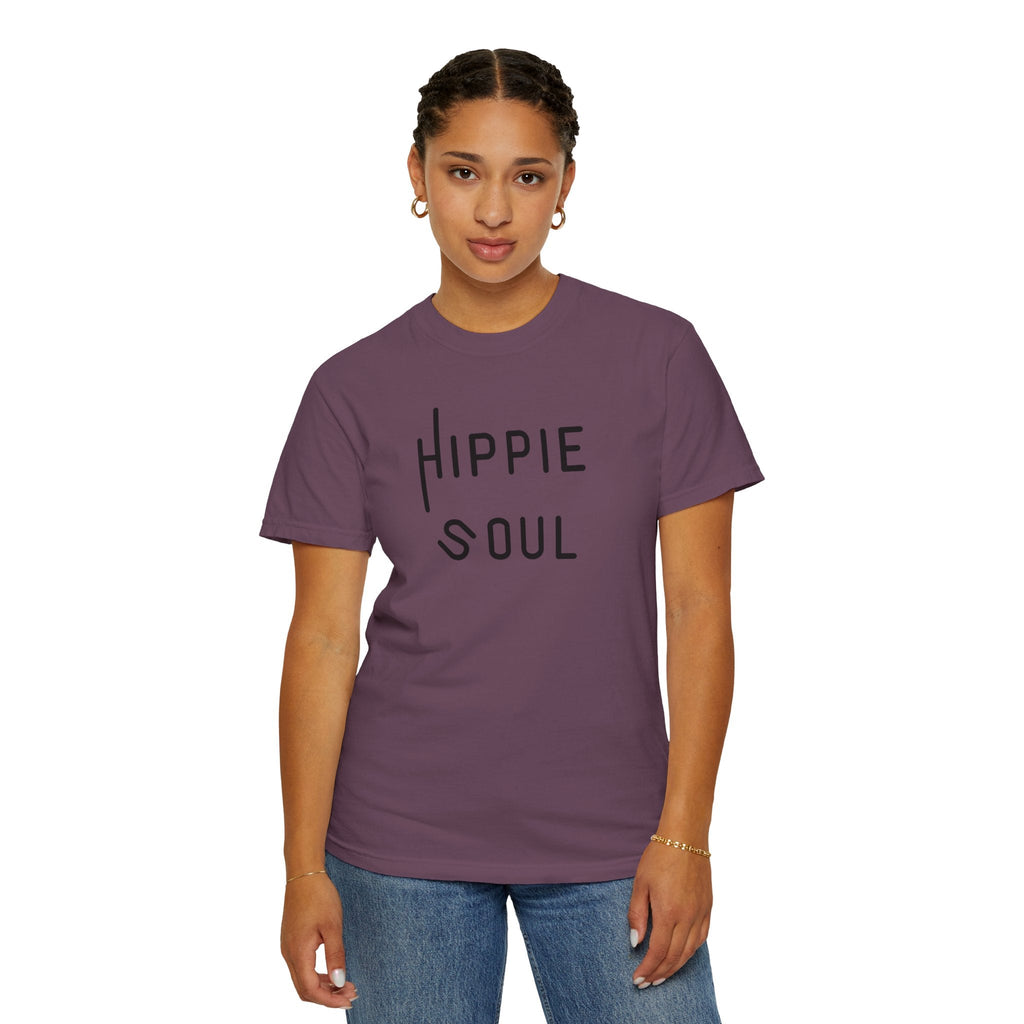 Hippie Soul T-shirt, Unisex Garment-Dyed Tee, Boho Style Shirt, Casual Summer Wear, Gift for Free Spirits, Festival Fashion