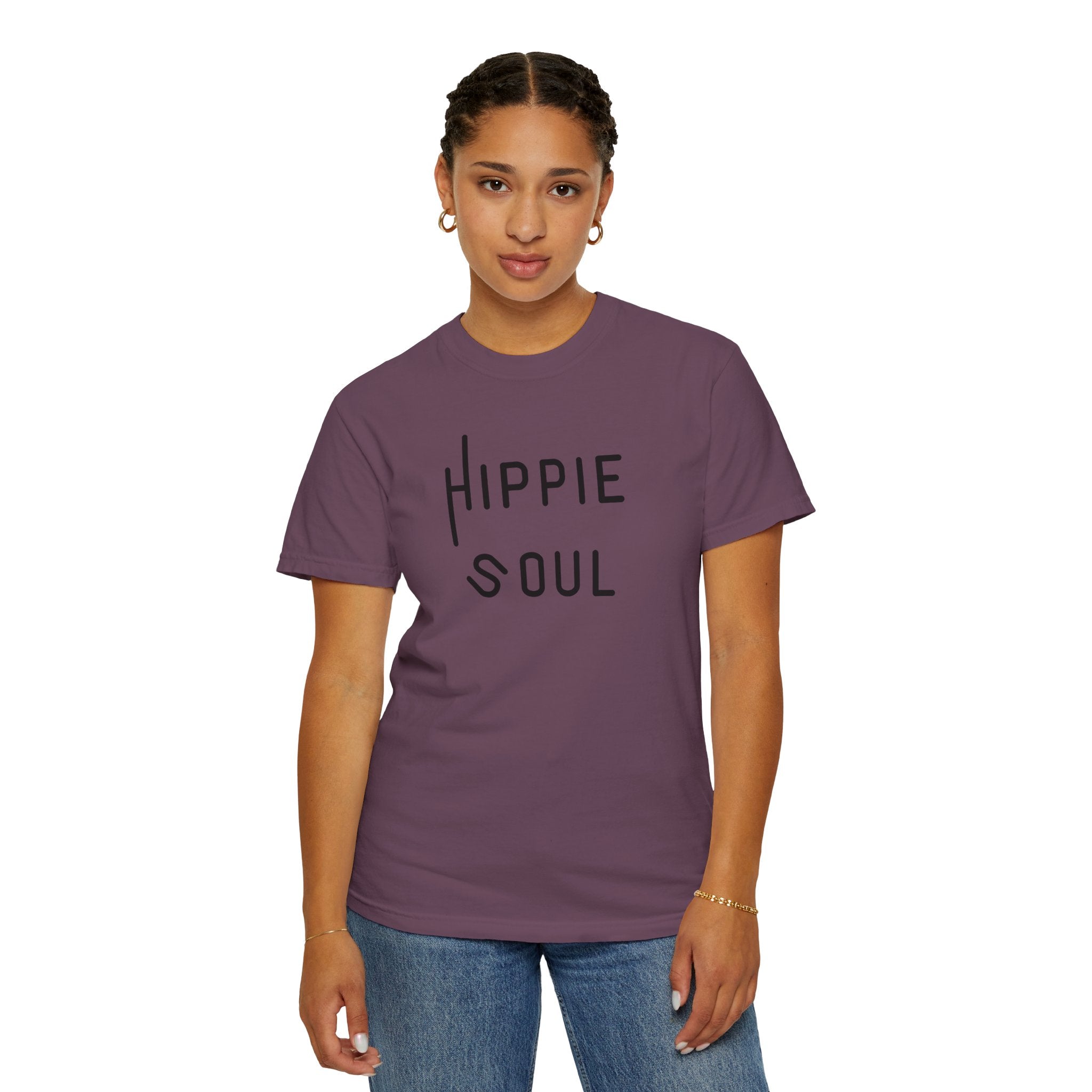 Hippie Soul T-shirt, Unisex Garment-Dyed Tee, Boho Style Shirt, Casual Summer Wear, Gift for Free Spirits, Festival Fashion