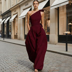 Women's Sleeveless Halter Neck Cinched Waist Slim Jumpsuit – 6 Colors S–2XL