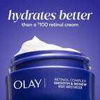 Olay Retinol Night Cream for Women, Anti-Aging Face Moisturizer, Fragrance-Free, Non Greasy - Anti-Wrinkle, Smooth Fine Lines, Hydrating Skin Care - Triple Collagen Cream, Peptide, Niacinamide, 1.7oz