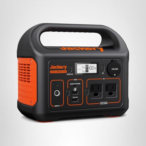 Jackery Portable Power Station Explorer 300, 293Wh Backup Lithium Battery, Solar Generator for Outdoors Camping Travel Hunting Blackout (Solar Panel Optional)