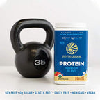 Organic Sunwarrior - Warrior Blend, Plant Based, Raw Vegan Protein Powder with Peas & Hemp, Chocolate, 30 Servings, 26.4 Ounce