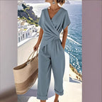 Women's Loose Irregular Short-Sleeve Two-Piece Set