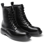 Dream Pairs Womens Size 10 Black Faux Leather Lace Up Low Heel Combat Boots