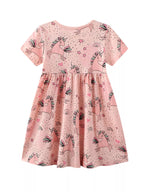 Children's Unicorn Print Round Neck Summer Dress