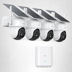 aosu Security Cameras Outdoor Wireless, 4 Cam-Kit, No Subscription, Solar-Powered, Home Security Cameras System with 360° Pan & Tilt, Auto Tracking, 2K Color Night Vision, Easy Setup, 2.4 & 5GHz WiFi