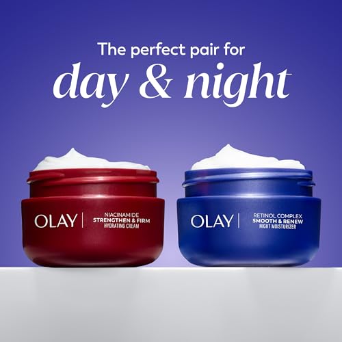 Olay Retinol Night Cream for Women, Anti-Aging Face Moisturizer, Fragrance-Free, Non Greasy - Anti-Wrinkle, Smooth Fine Lines, Hydrating Skin Care - Triple Collagen Cream, Peptide, Niacinamide, 1.7oz