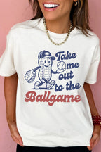 White Take me out to the Ballgame Casual Tee