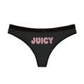 Juicy Black Women's Thong - Playful Pink Puff Lettering