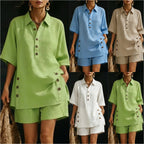 Short-Sleeve Shirt & Loose Pants Two-Piece Set – 4 Colors, S–5XL